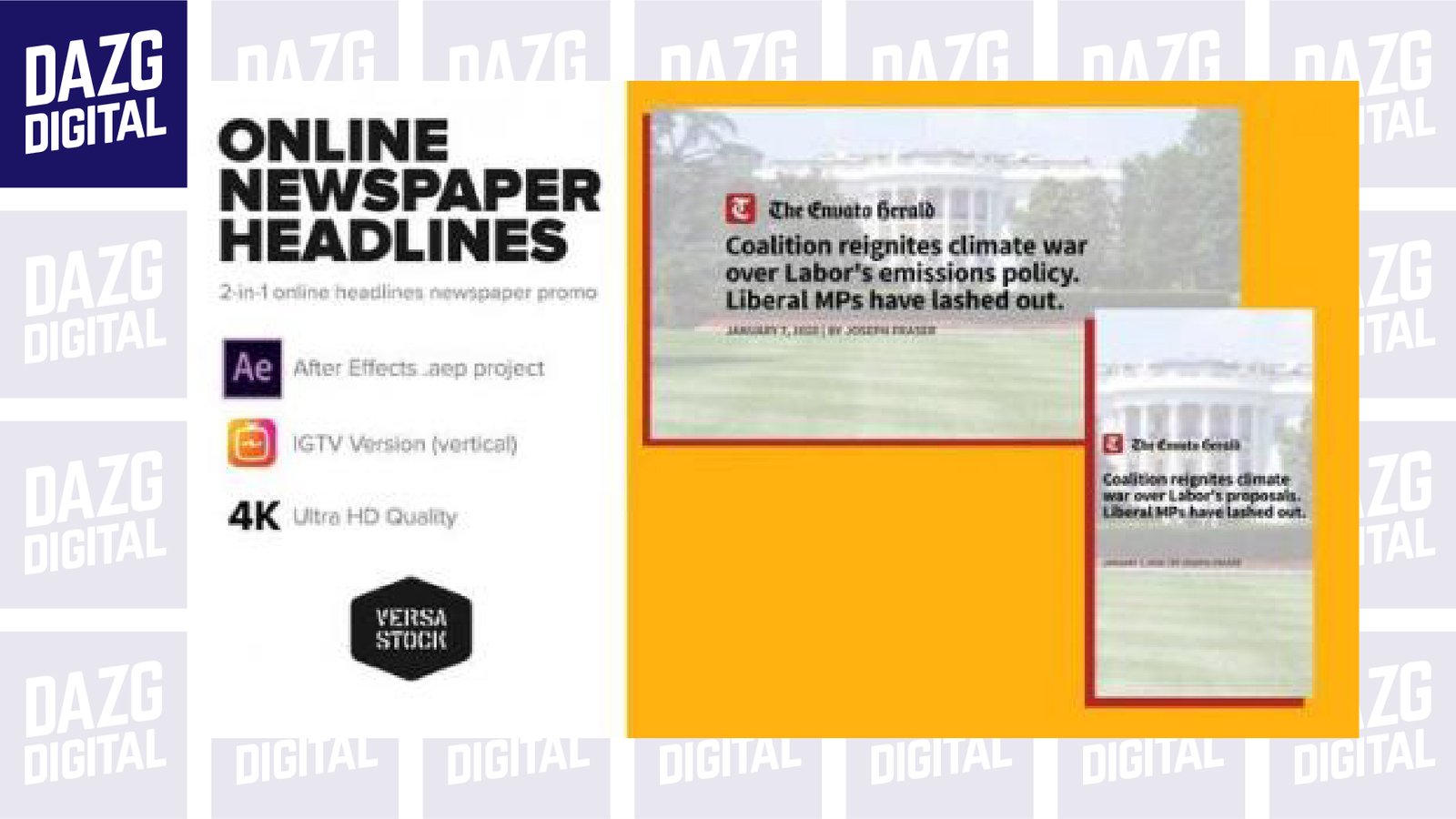 Videohive – Online Newspaper Headlines Promo 25811789