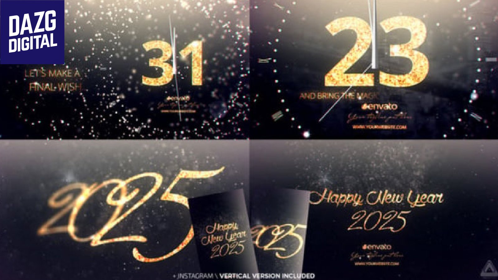 Videohive New Year Midnight Gold Countdown 2025 13949446