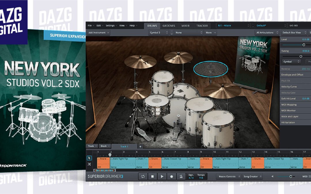Toontrack – New York Studios Vol.2 SDX [SUPERIOR DRUMMER 3 EXPANSION]