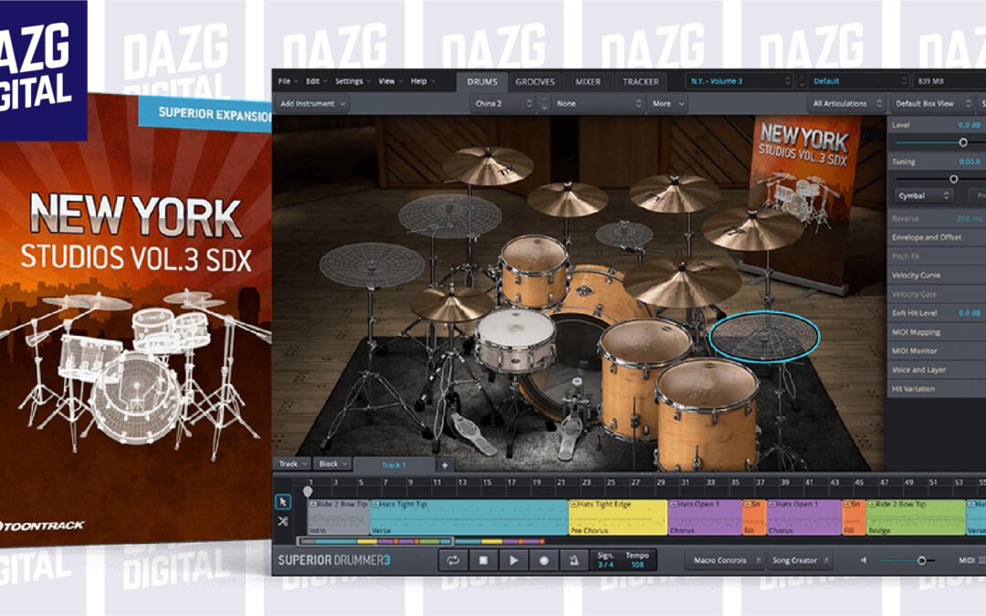 Toontrack – New York Studios Vol.3  SDX [SUPERIOR DRUMMER 3 EXPANSION]