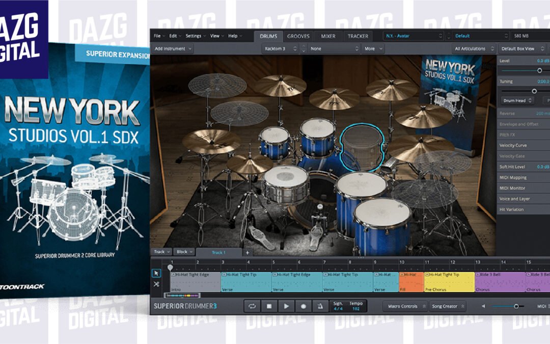 Toontrack – New York Studios Vol.1 SDX [SUPERIOR DRUMMER 3 EXPANSION]