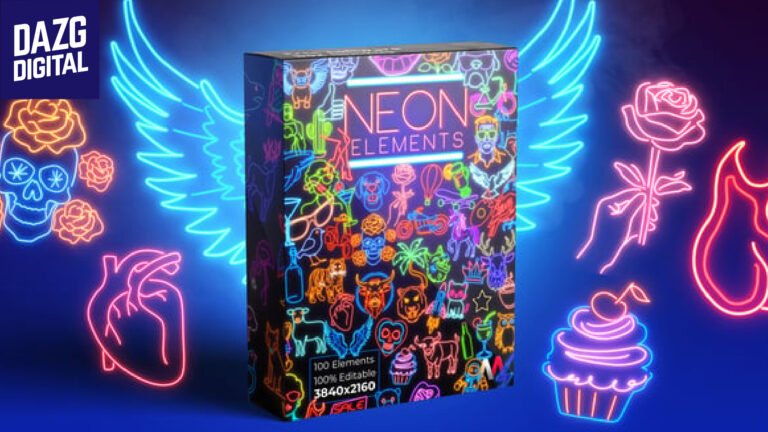 Videohive 100 Neon Elements V2 47613425