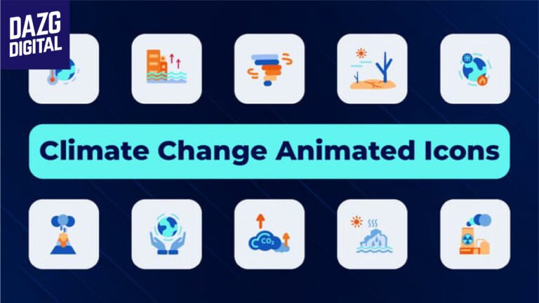 Videohive Climate Change Animated Icons 50370526
